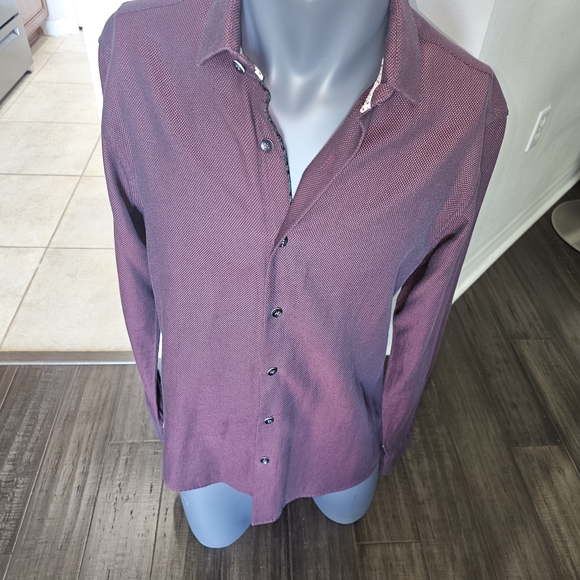 Jackie Z Stylish Maroon Button-Down Shirt for Men - Picture 1 of 5